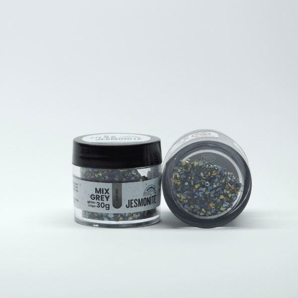 Glitzerchips 30g - Mix Grey - Mix Grau